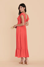 Talia Guava alternate view 3 bridesmaid dress