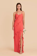 Vivienne Guava front view bridesmaid dress
