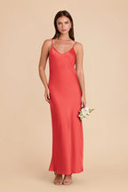 Amara Guava front view bridesmaid dress