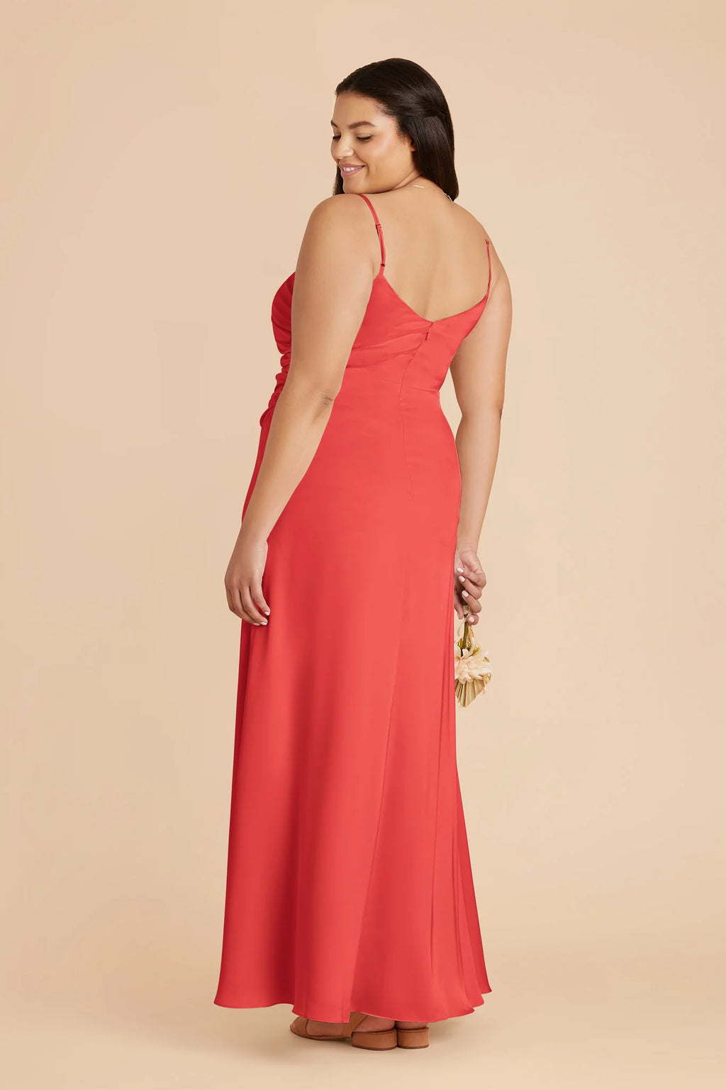 Elara Guava back view bridesmaid dress