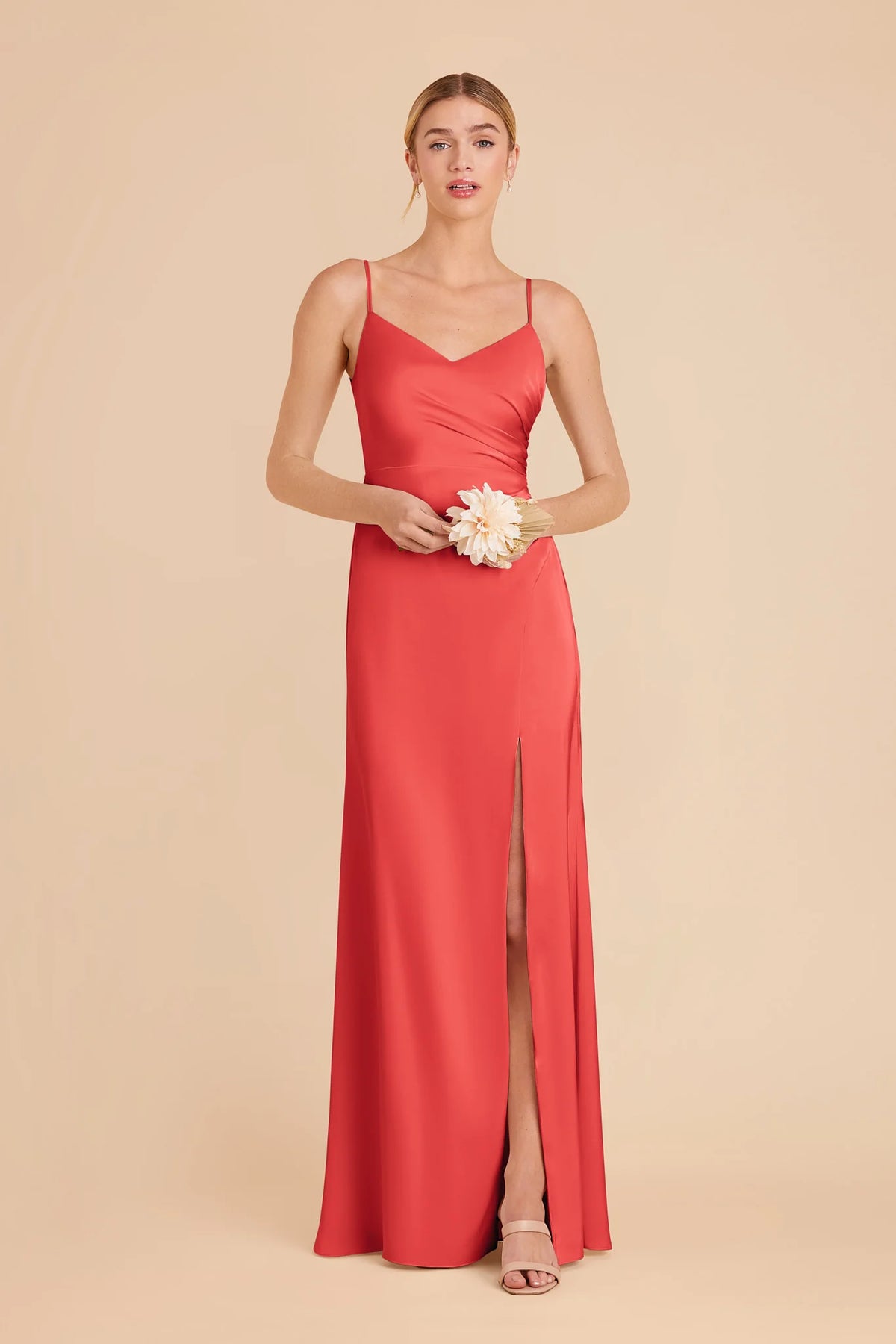 Elara Guava front view bridesmaid dress