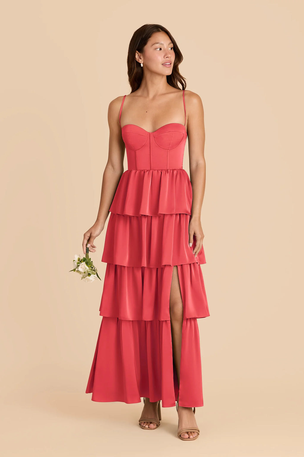 Calista Guava alternate view 1 bridesmaid dress