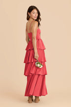 Calista Guava alternate view 2 bridesmaid dress