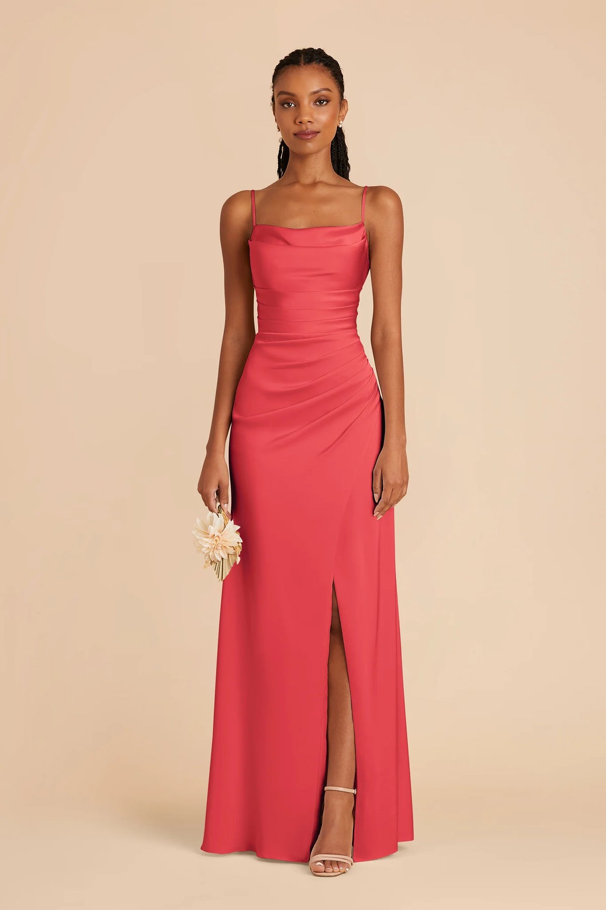 Sabine Guava front view bridesmaid dress