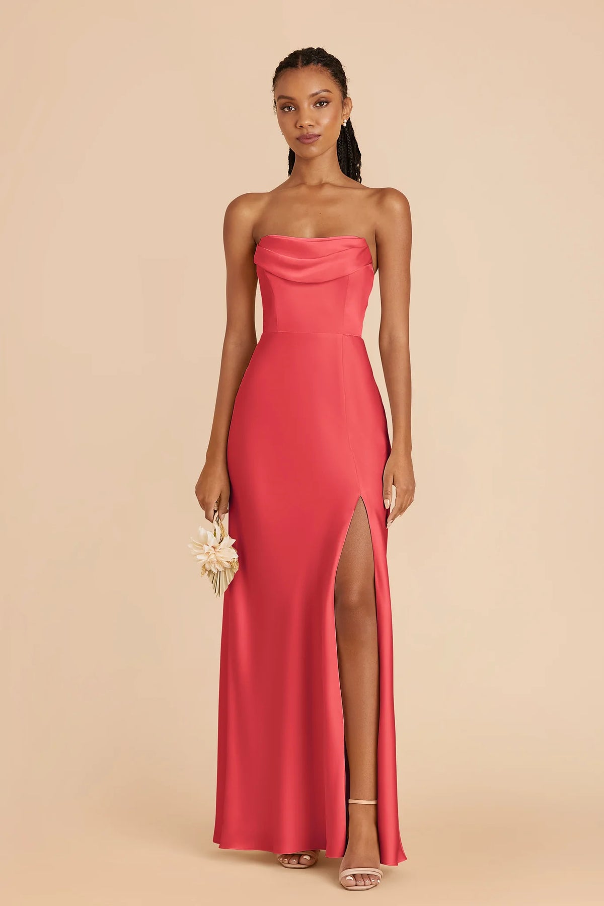 Corinne Guava front view bridesmaid dress
