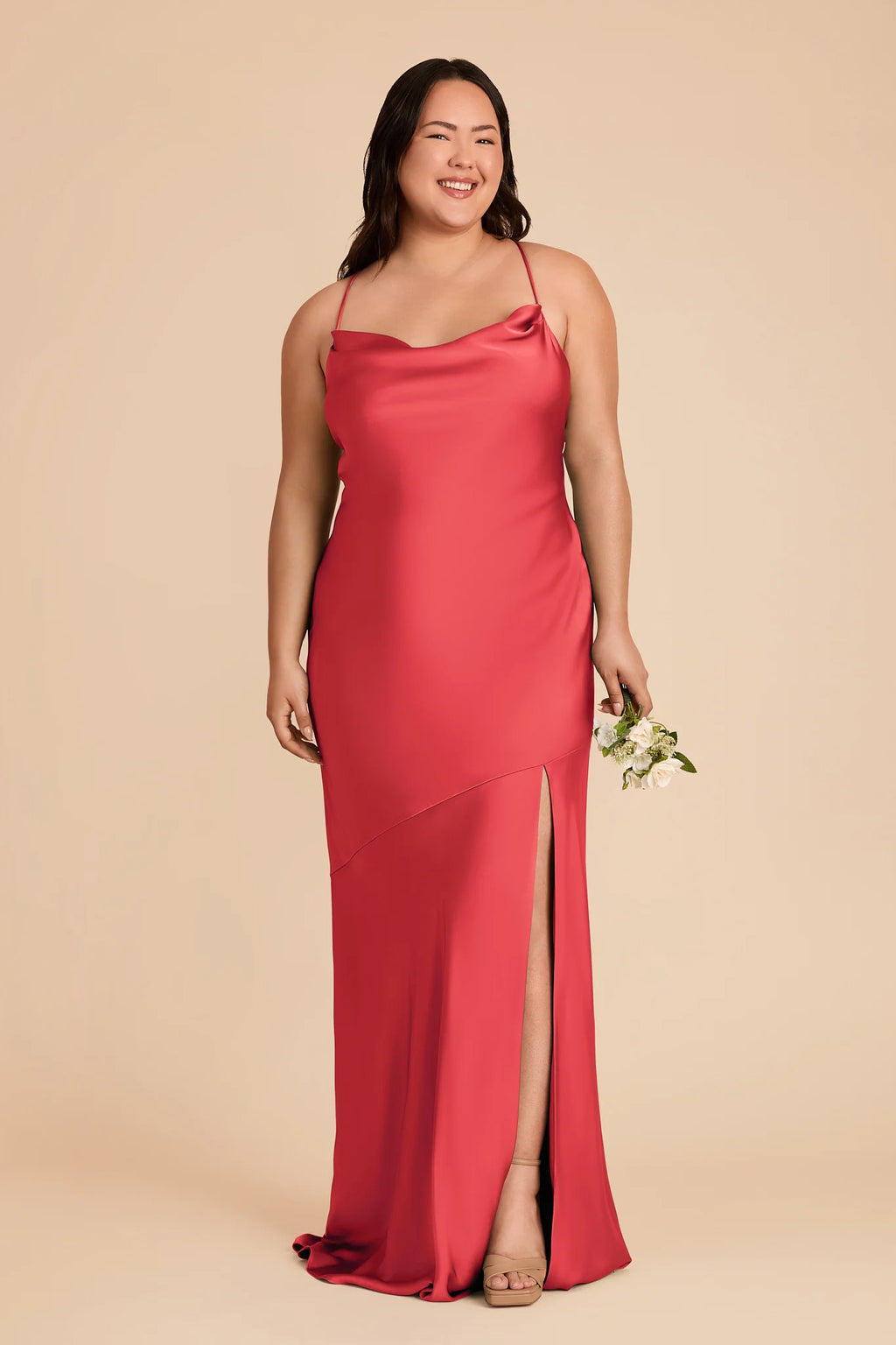 Estelle Guava alternate view 1 bridesmaid dress