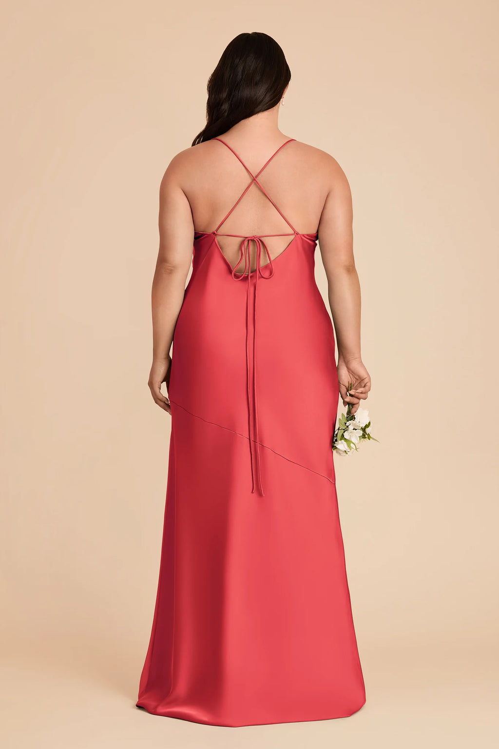 Estelle Guava back view bridesmaid dress