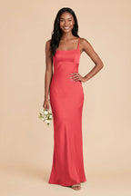 Noelle Guava front view bridesmaid dress