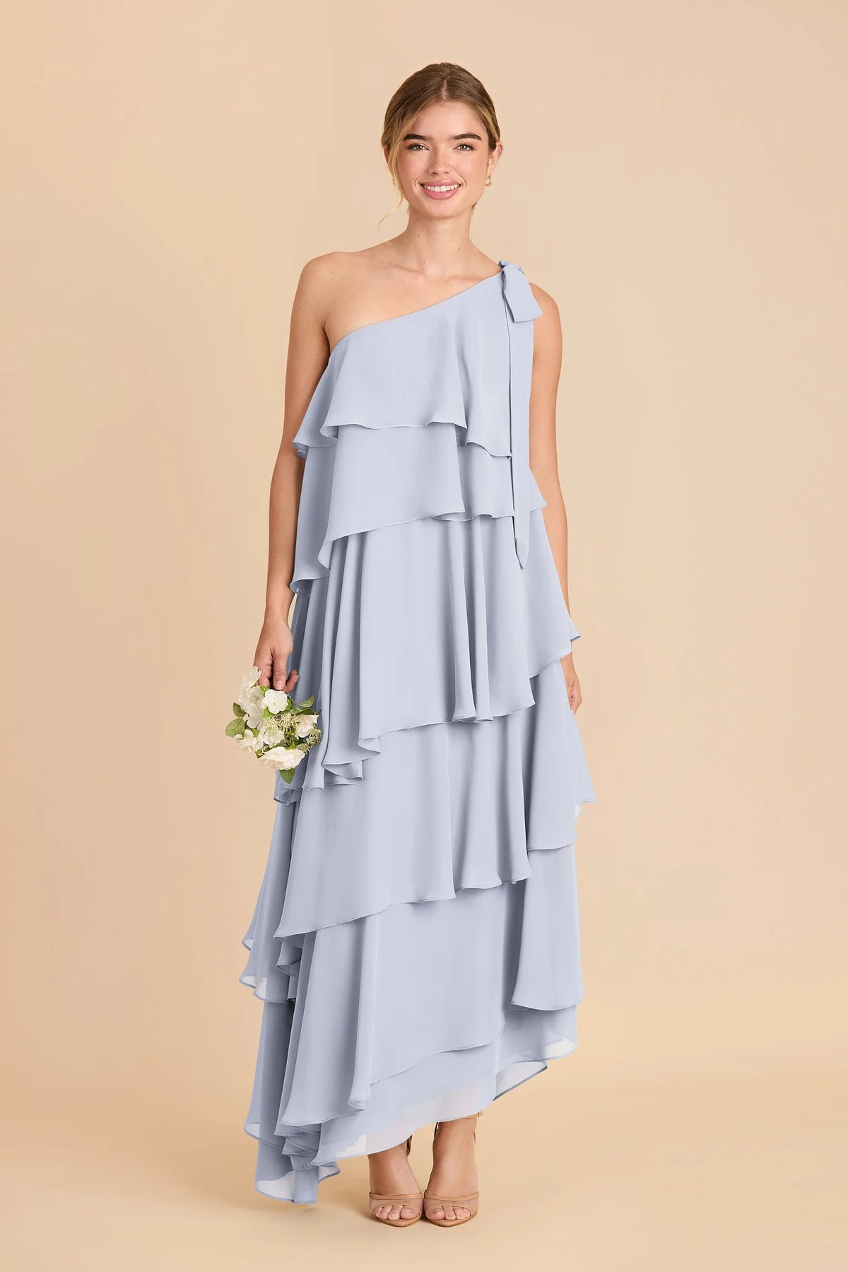 Marisol Ice Blue front view bridesmaid dress