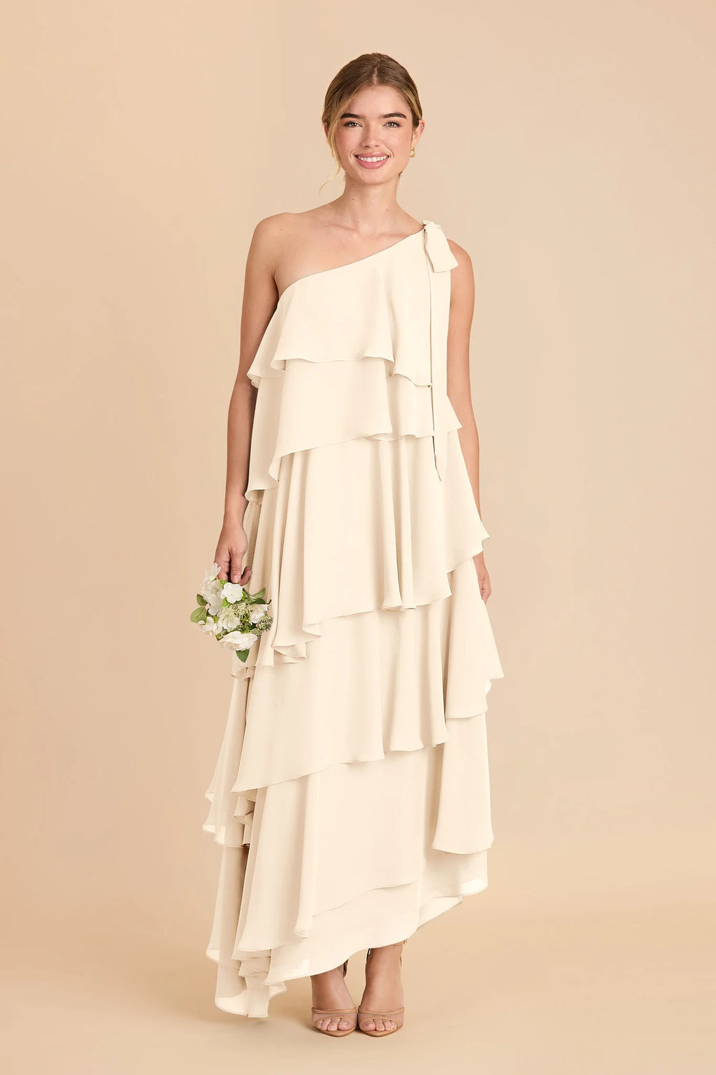 Marisol Ivory Cream front view bridesmaid dress