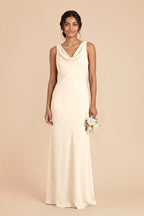 Odette Ivory Cream front view bridesmaid dress