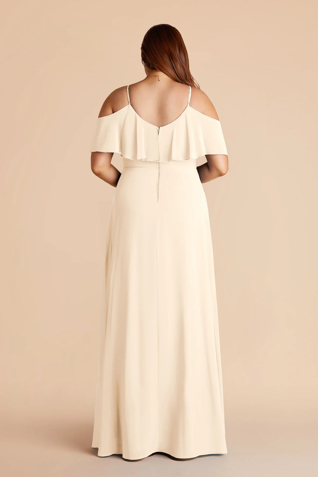 Genevieve Ivory Cream back view bridesmaid dress