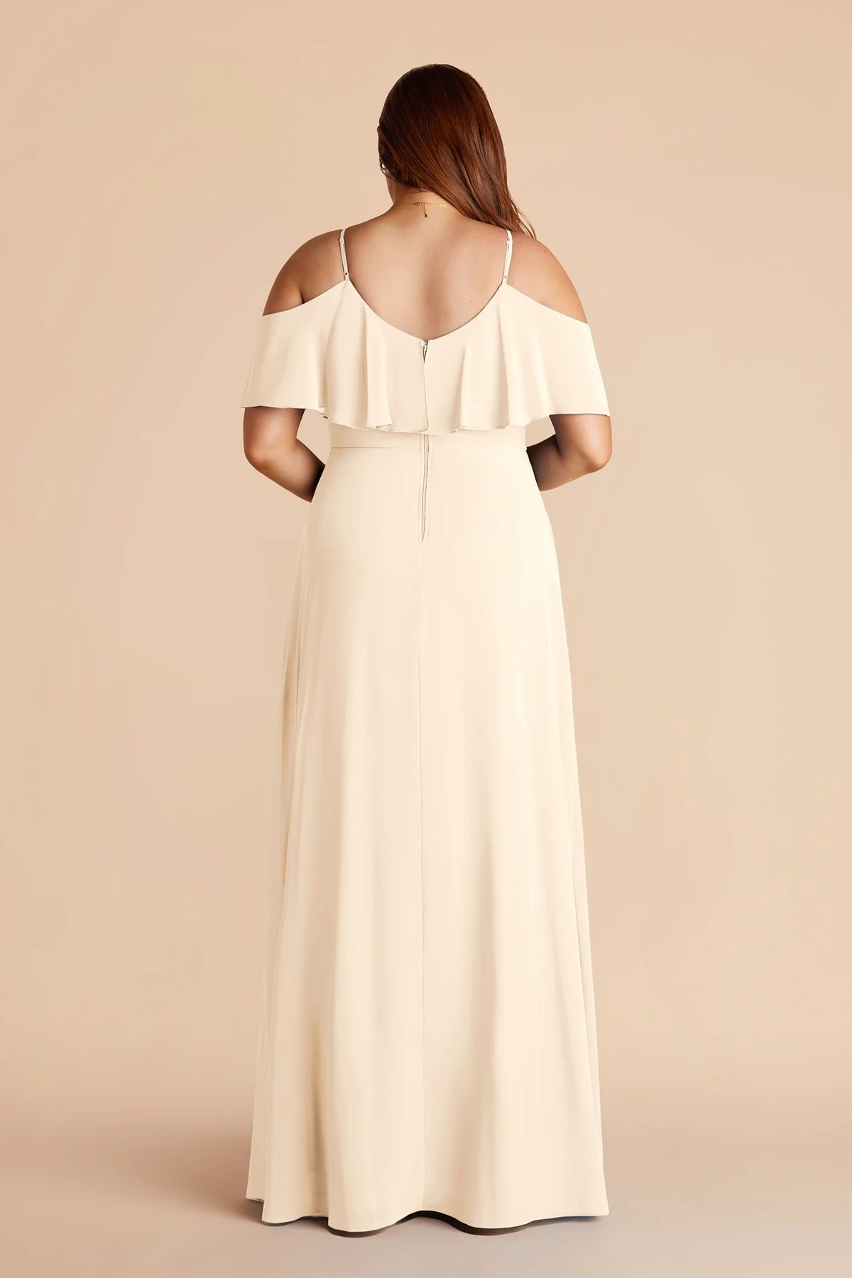 Genevieve Ivory Cream back view bridesmaid dress