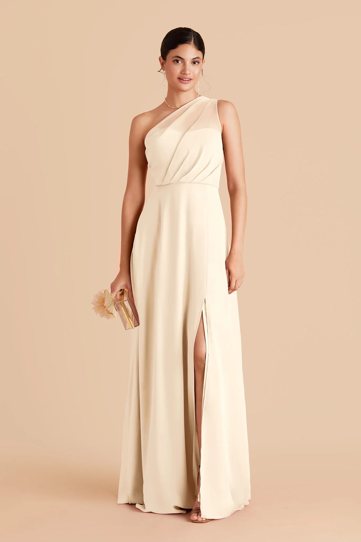 Celine Ivory Cream front view bridesmaid dress