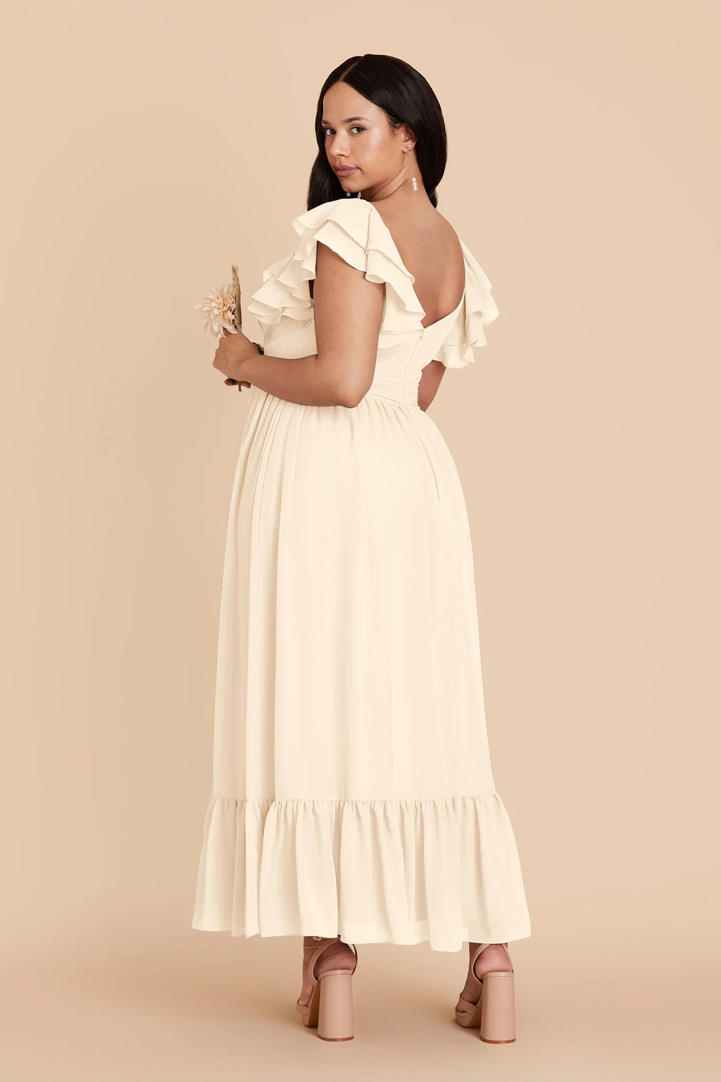 Talia Ivory Cream back view bridesmaid dress