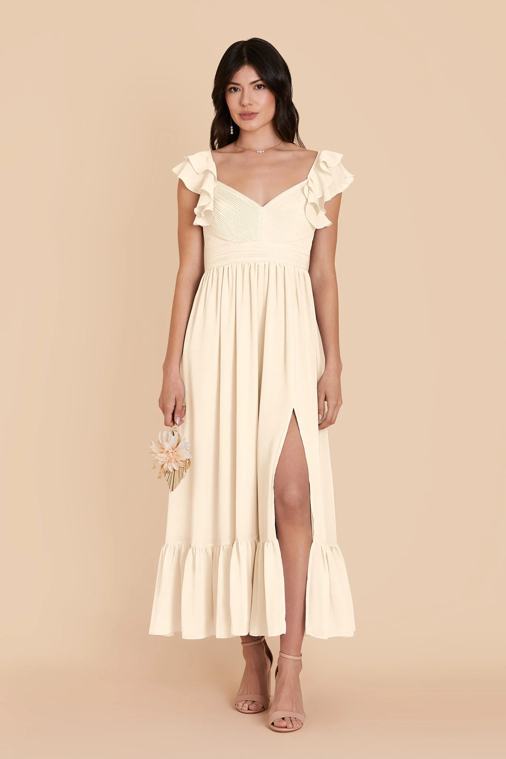 Talia Ivory Cream front view bridesmaid dress