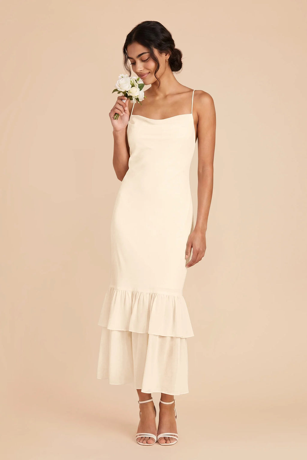 Liora Ivory Cream front view bridesmaid dress