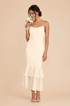 Liora Ivory Cream front view bridesmaid dress