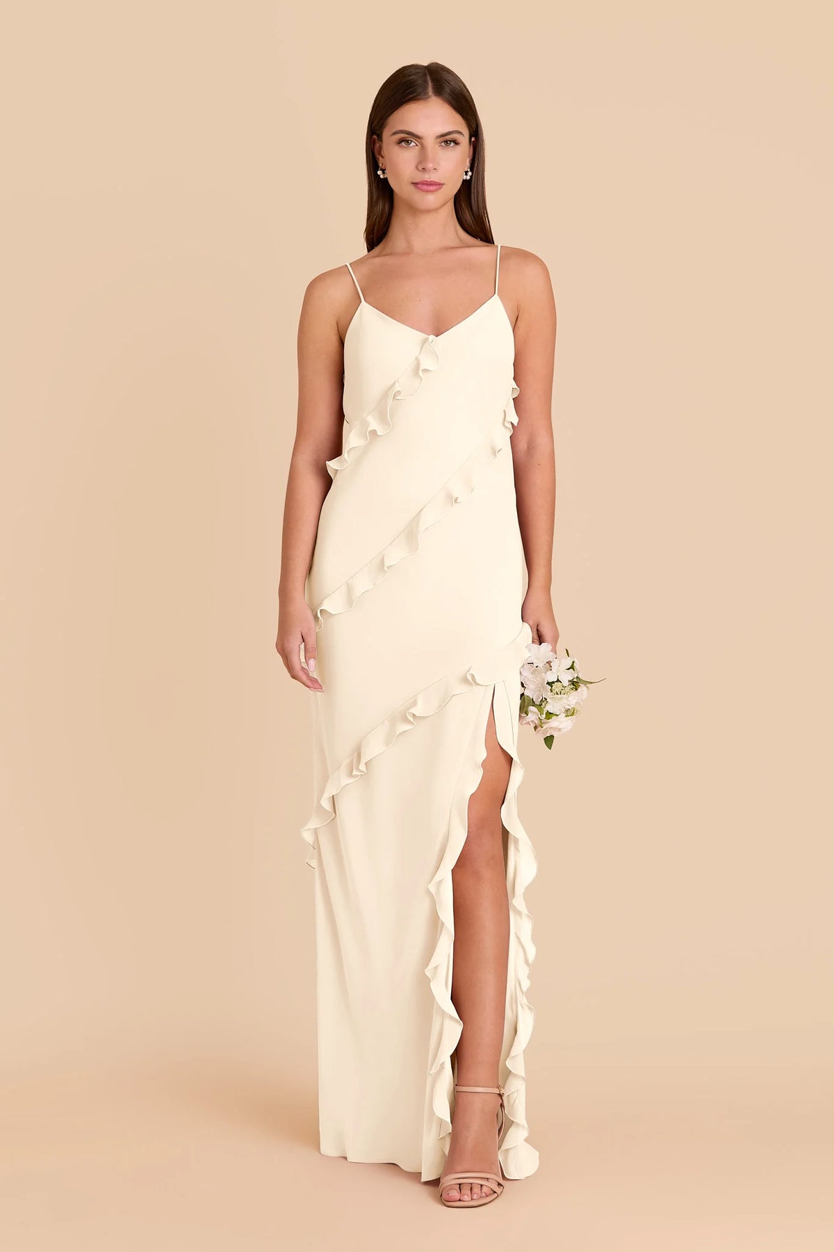 Vivienne Ivory Cream front view bridesmaid dress