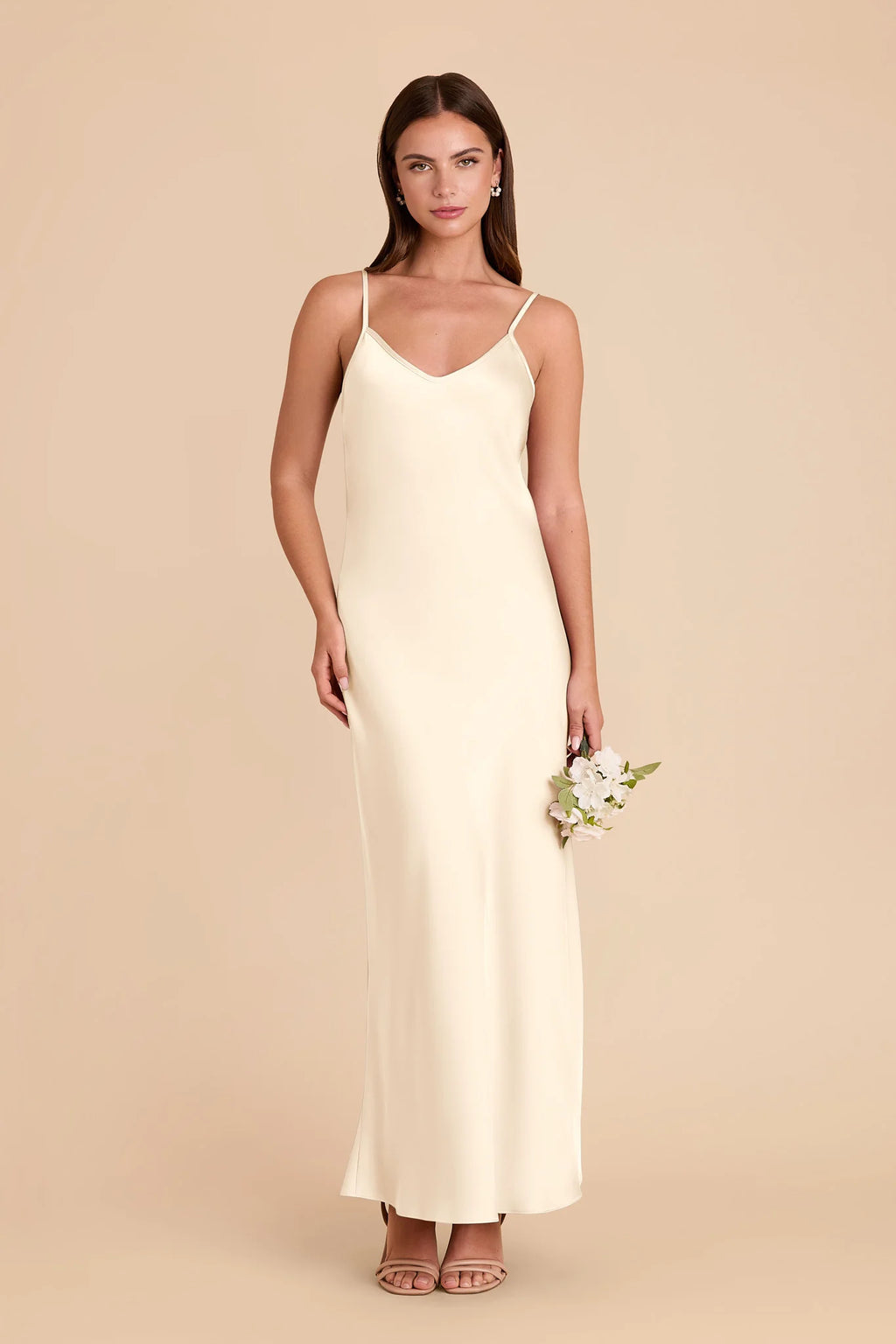 Amara Ivory Cream front view bridesmaid dress