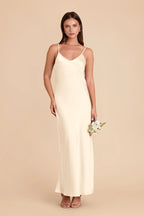 Amara Ivory Cream front view bridesmaid dress