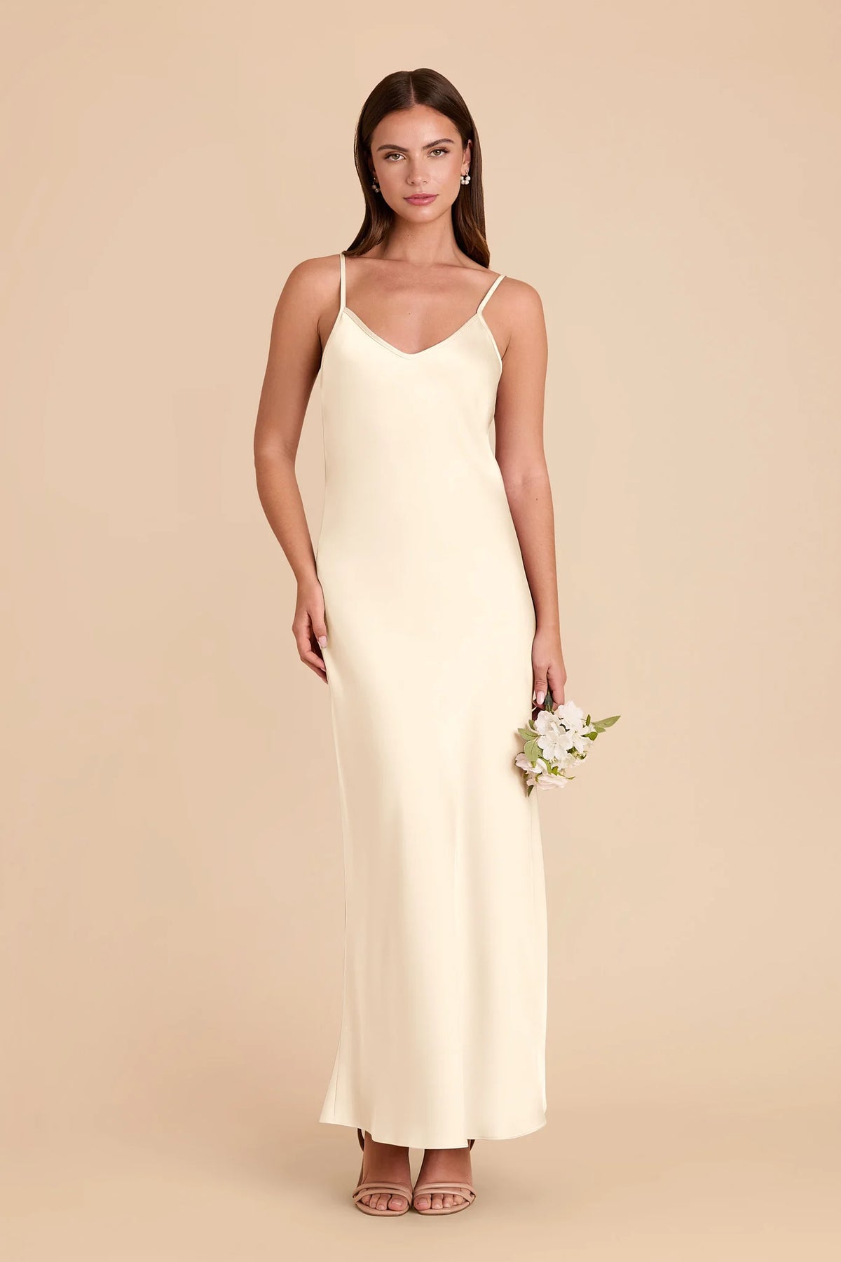 Amara Ivory Cream front view bridesmaid dress