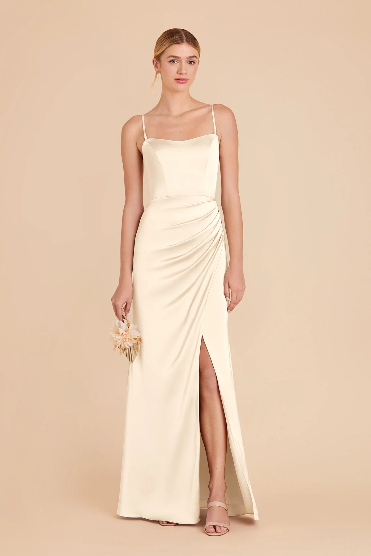 Lucienne Ivory Cream front view bridesmaid dress