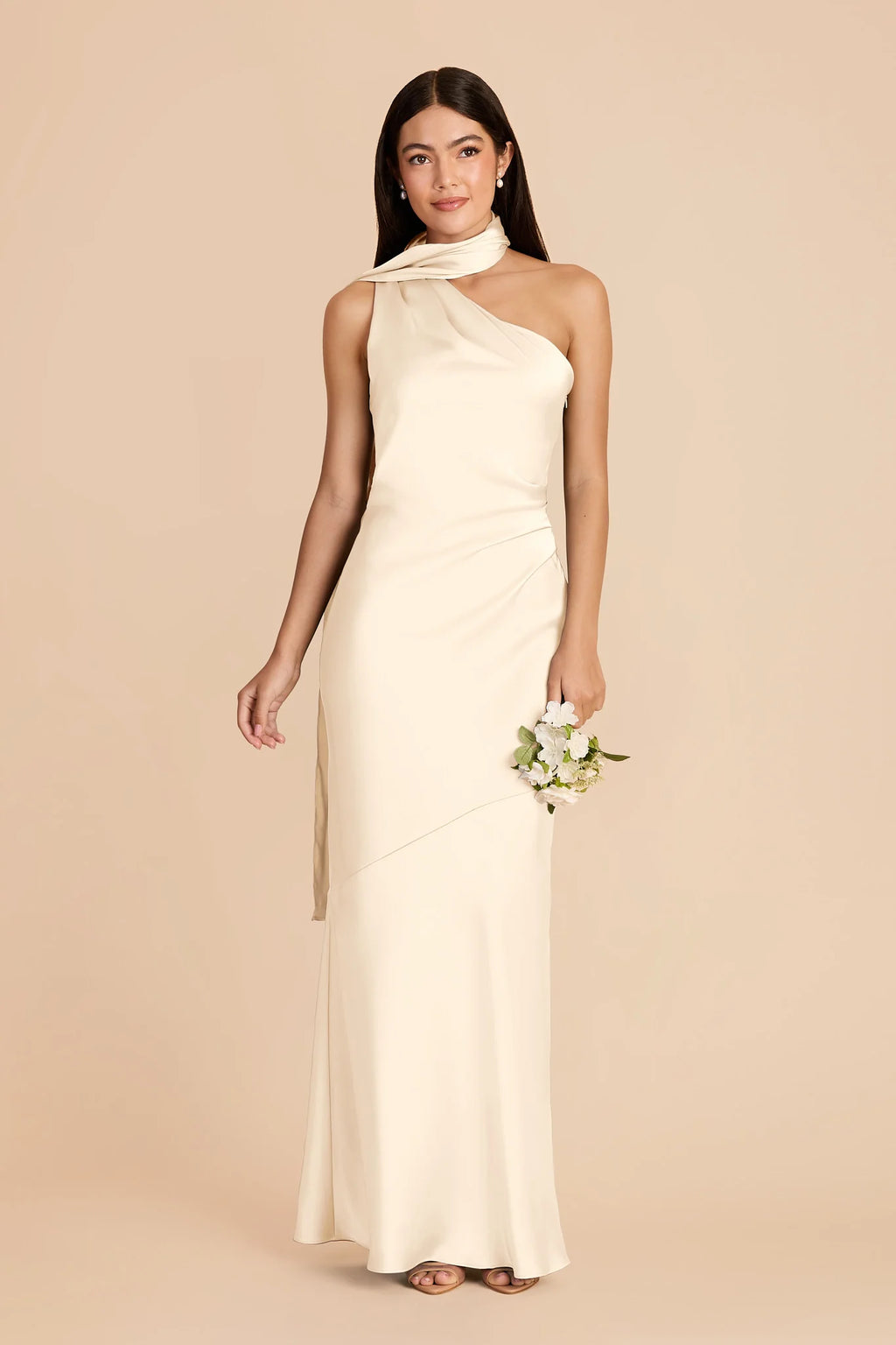 Ariadne Ivory Cream front view bridesmaid dress