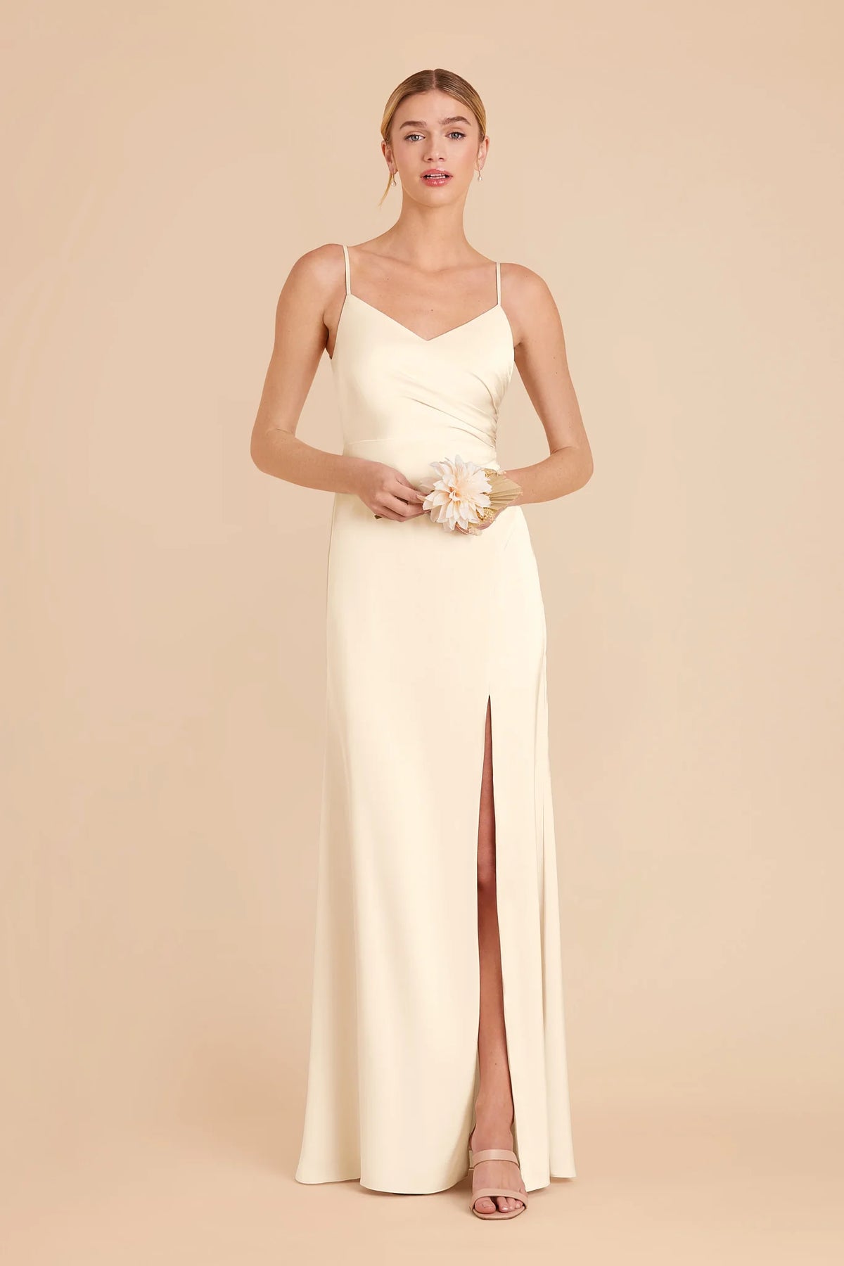 Elara Ivory Cream front view bridesmaid dress