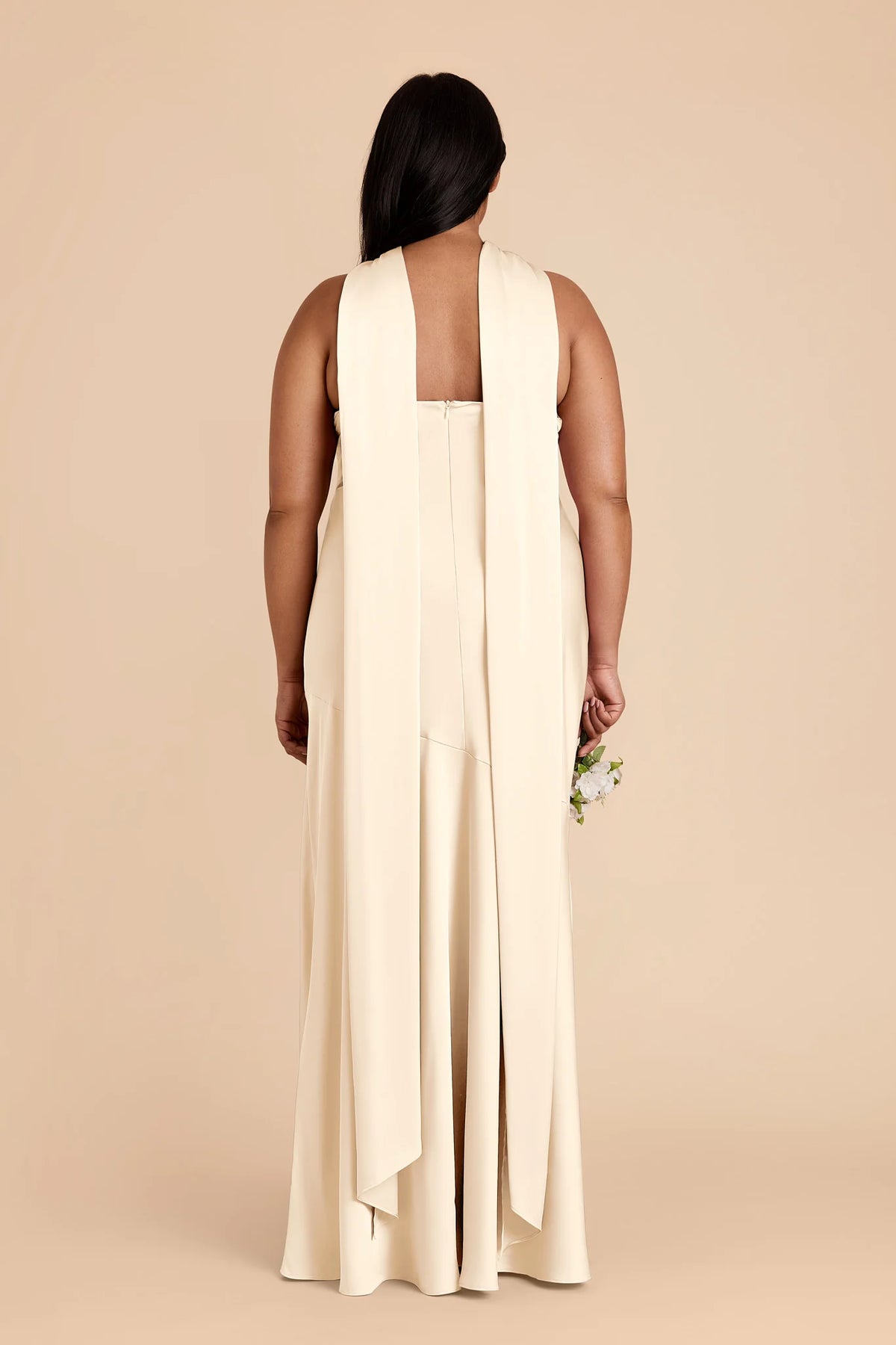 Camille Ivory Cream back view bridesmaid dress