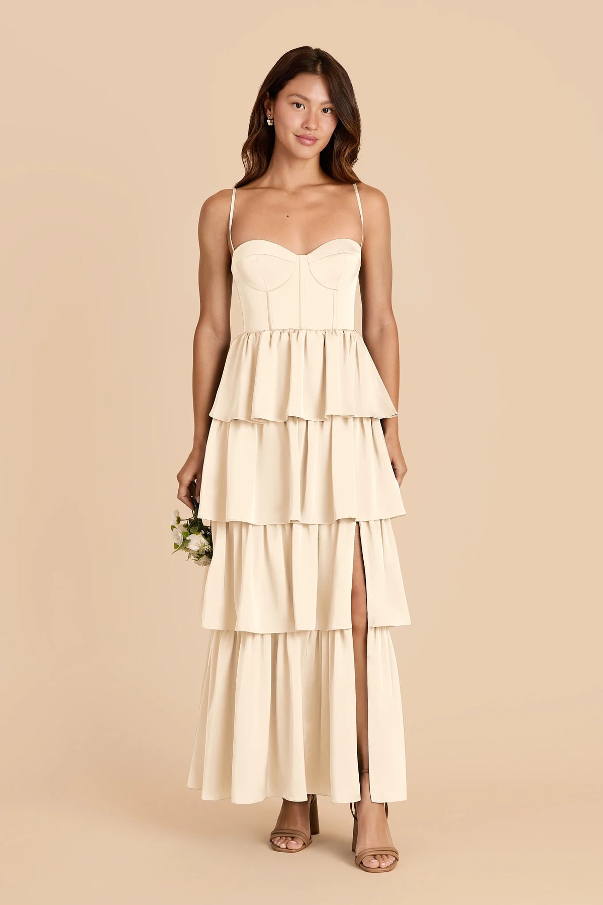 Calista Ivory Cream front view bridesmaid dress