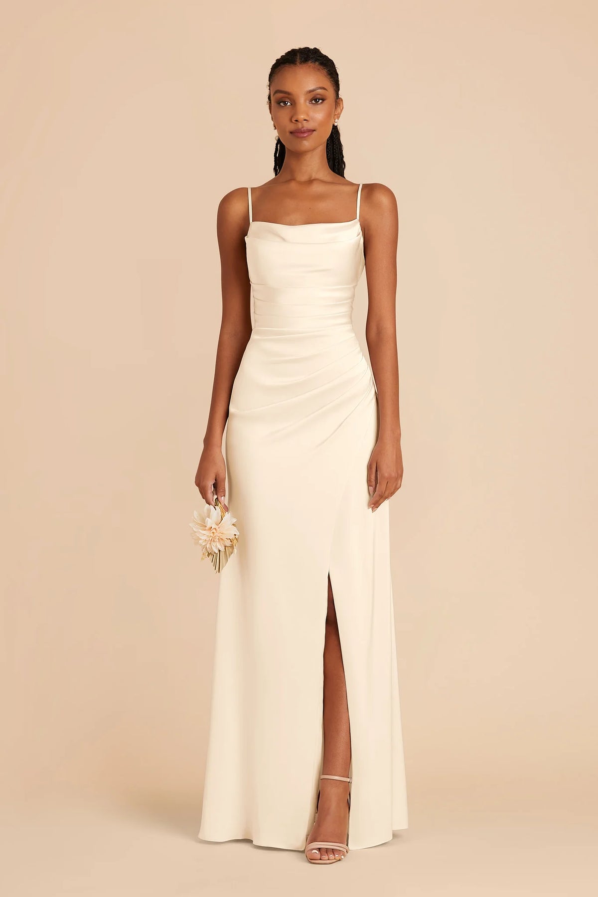 Sabine Ivory Cream front view bridesmaid dress