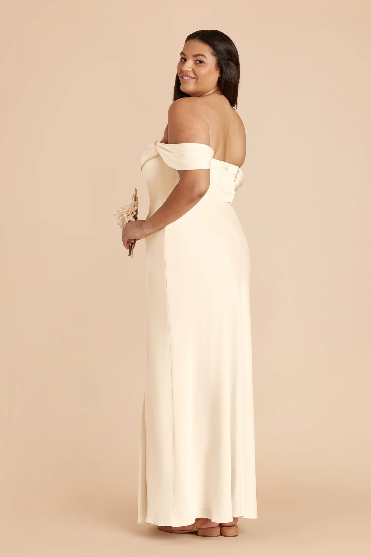 Corinne Ivory Cream back view bridesmaid dress