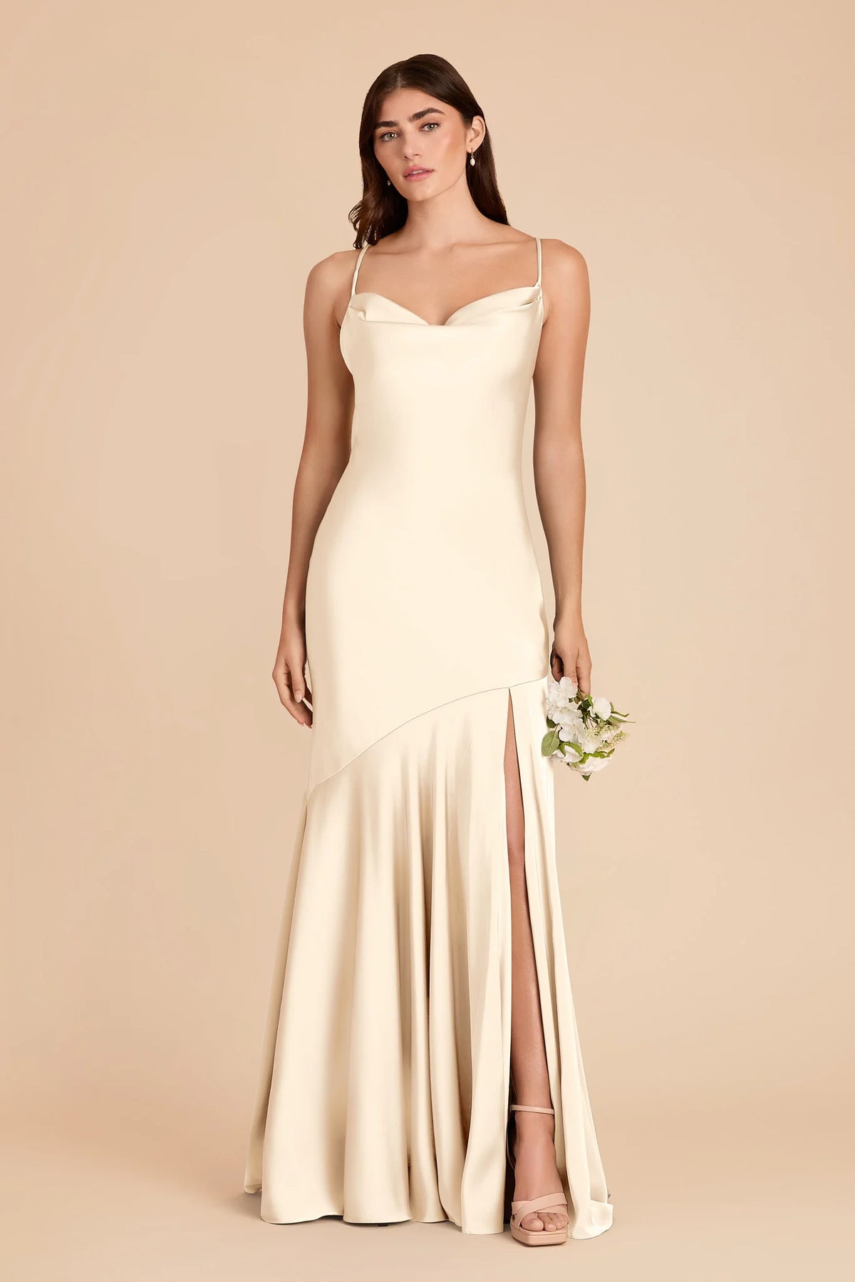 Estelle Ivory Cream front view bridesmaid dress