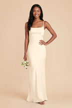 Noelle Ivory Cream front view bridesmaid dress
