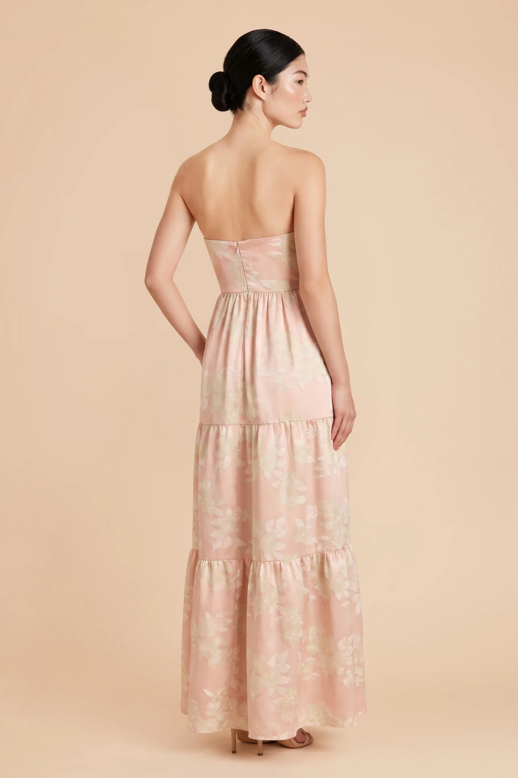 Aveline Ivory Pink Gold side view bridesmaid dress