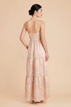 Aveline Ivory Pink Gold side view bridesmaid dress
