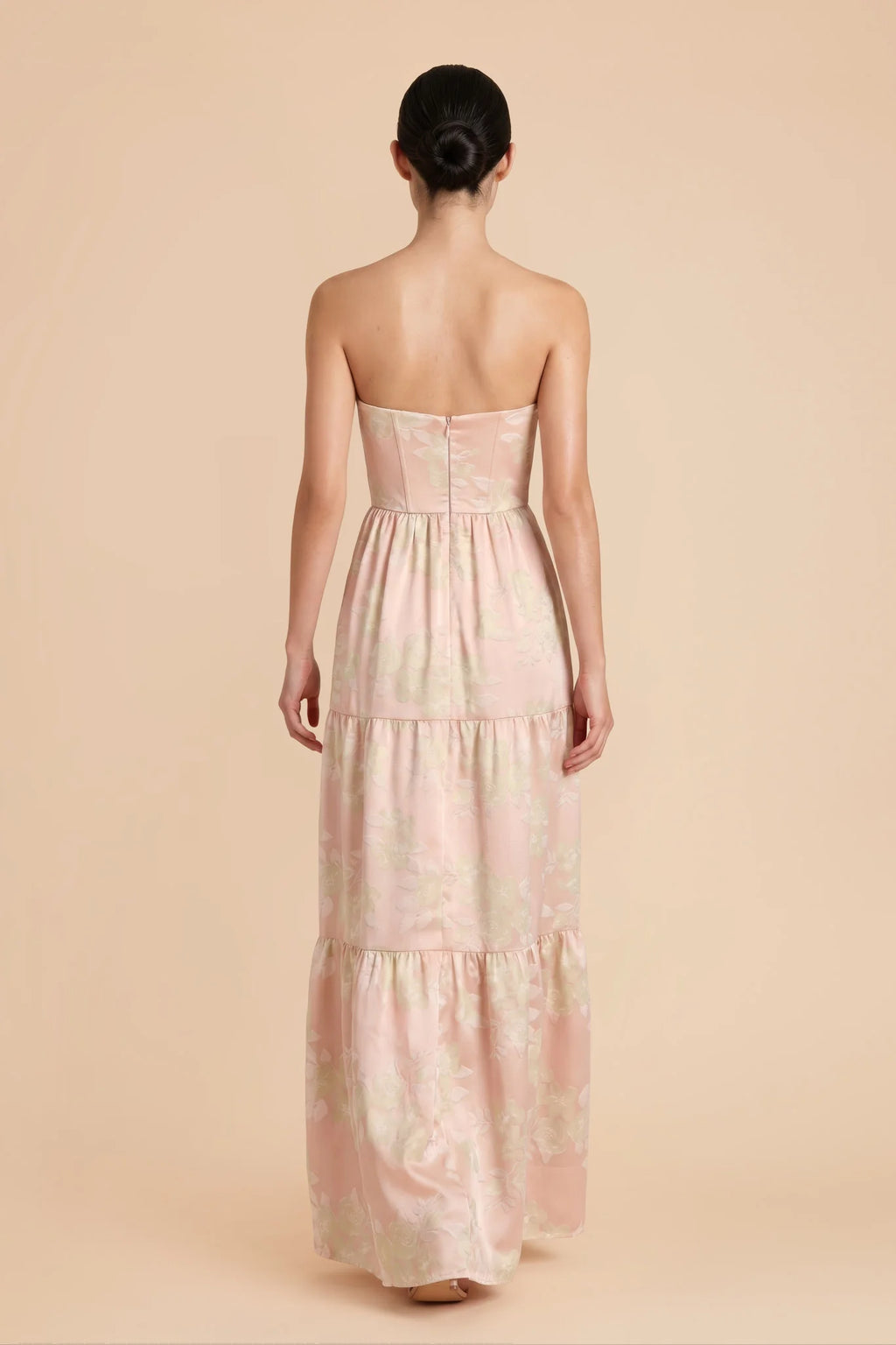 Aveline Ivory Pink Gold back view bridesmaid dress