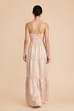 Aveline Ivory Pink Gold back view bridesmaid dress