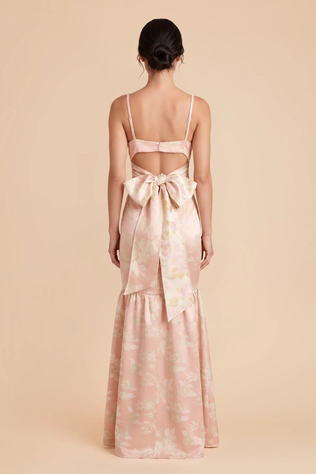 Maelle Ivory Pink Gold back view bridesmaid dress