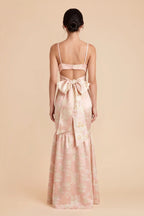 Maelle Ivory Pink Gold back view bridesmaid dress
