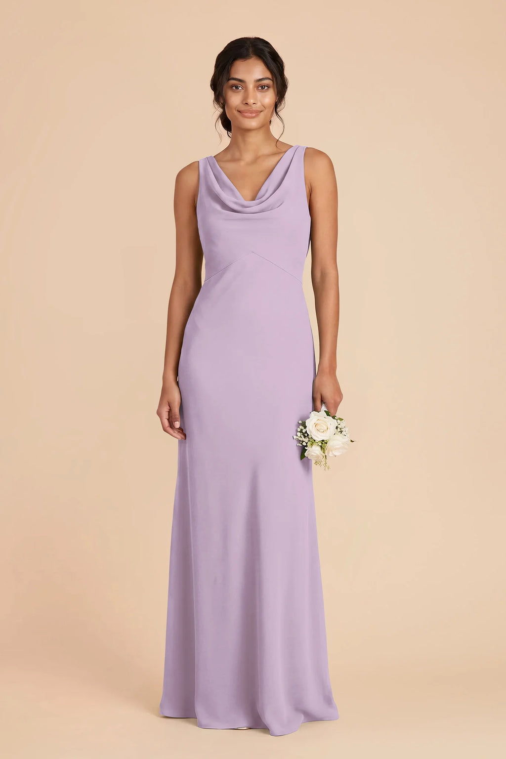 Odette Lavender front view bridesmaid dress