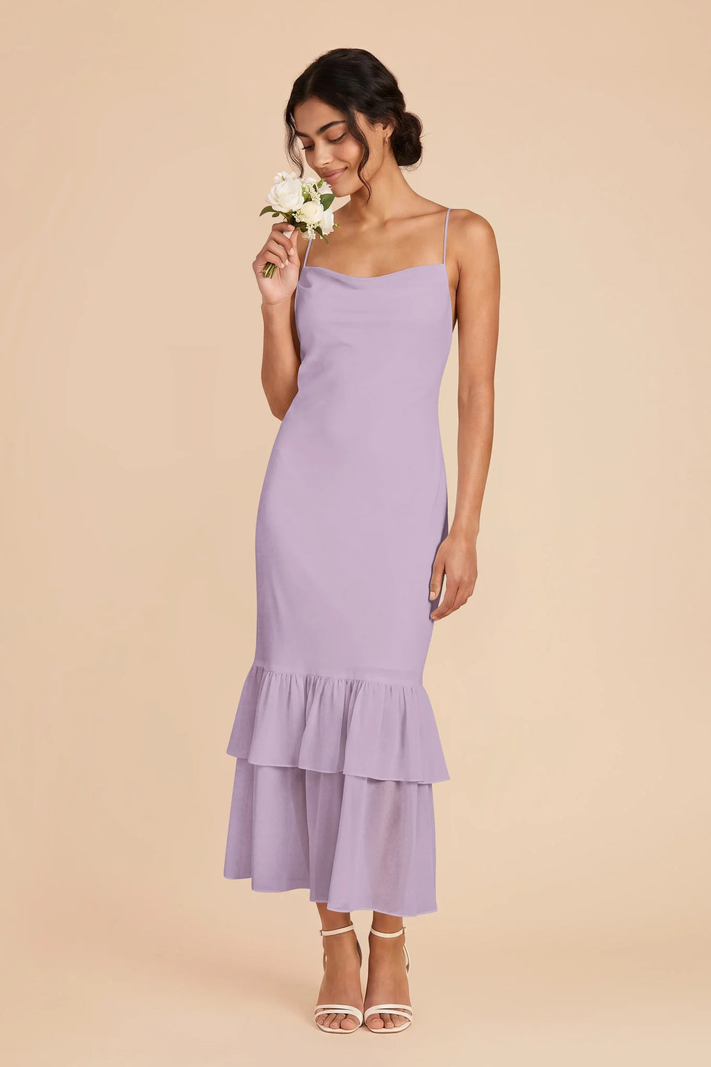 Liora Lavender front view bridesmaid dress