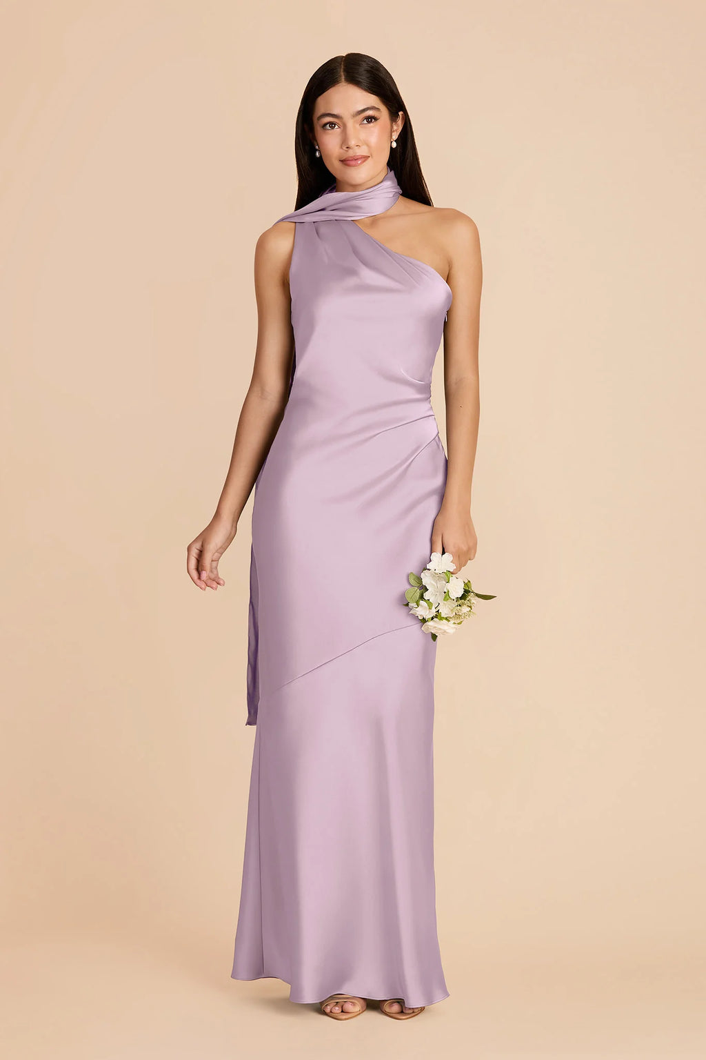 Ariadne Lavender front view bridesmaid dress