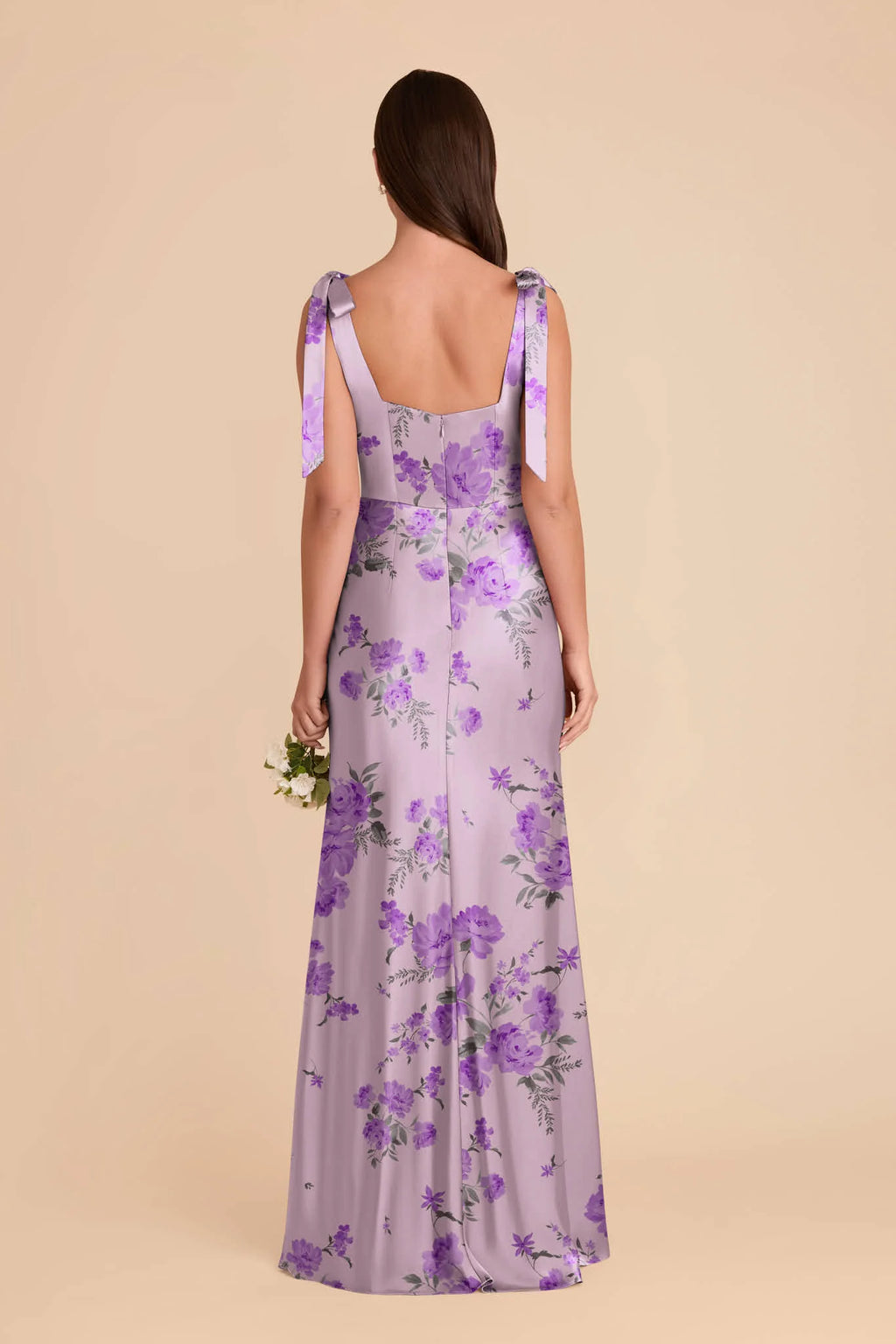 Elowen Lavender Multi Whimsical Blooms back view bridesmaid dress