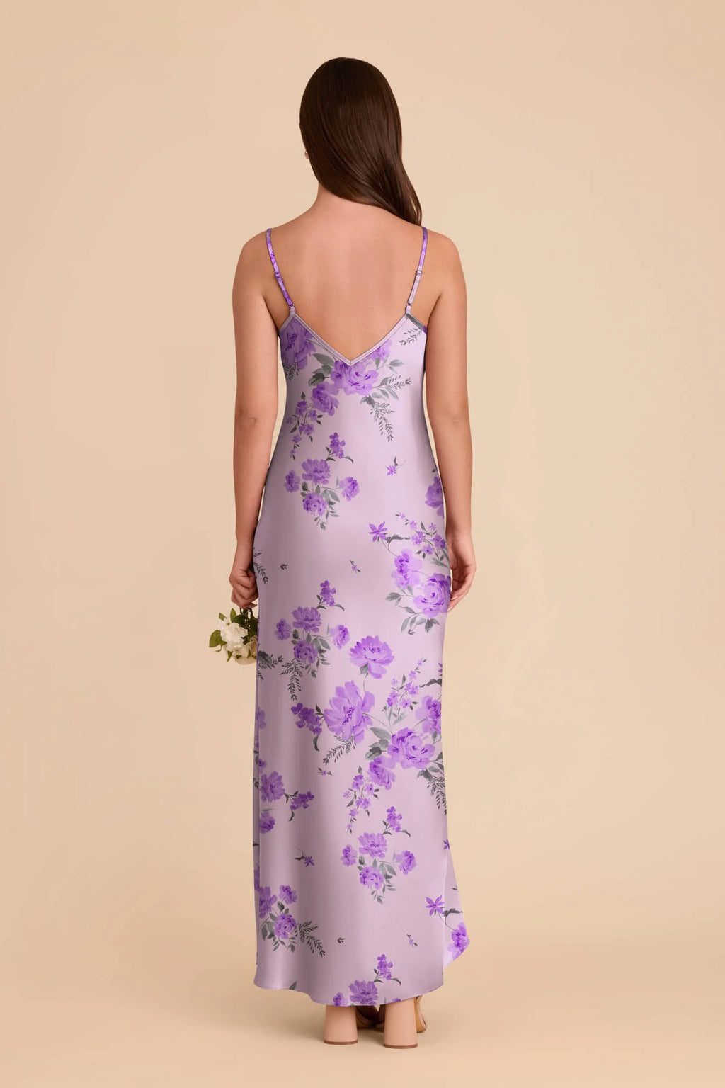 Amara Lavender Multi Whimsical Blooms back view bridesmaid dress
