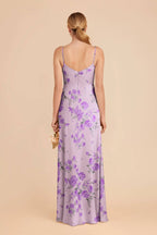 Elara Lavender Multi Whimsical Blooms back view bridesmaid dress