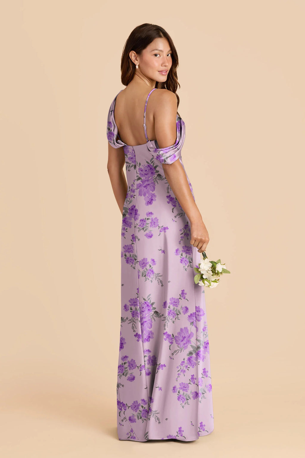 Thalia Lavender Multi Whimsical Blooms front view bridesmaid dress