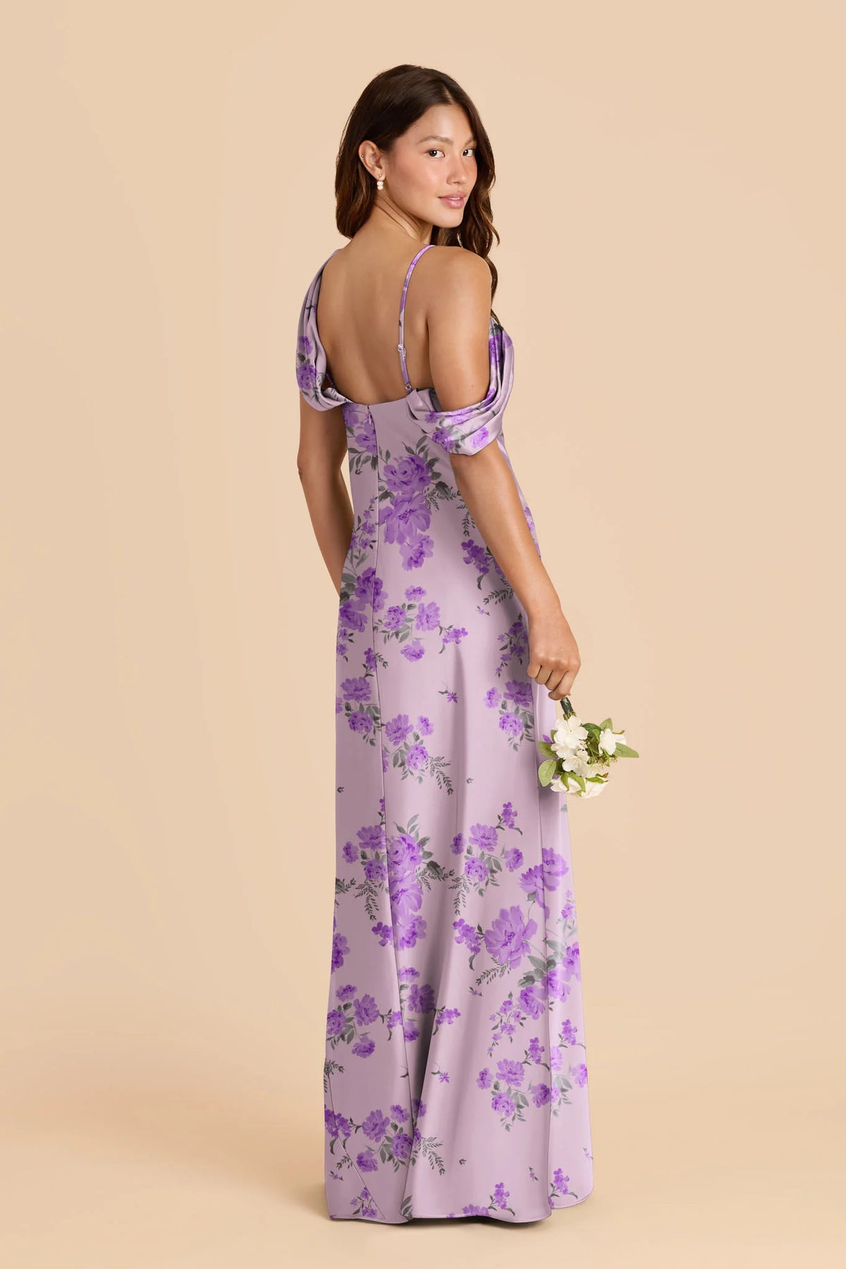 Thalia Lavender Multi Whimsical Blooms front view bridesmaid dress