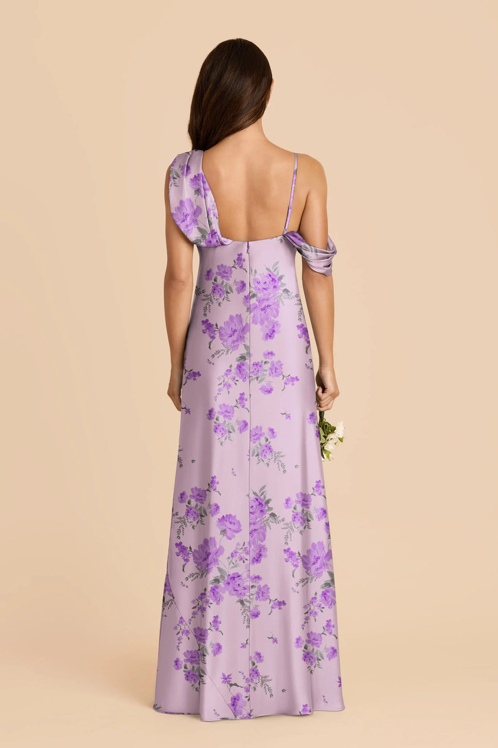 Thalia Lavender Multi Whimsical Blooms back view bridesmaid dress
